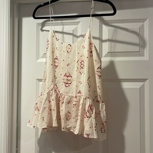 100% silk flowy tank blouse